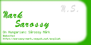 mark sarossy business card