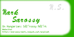 mark sarossy business card